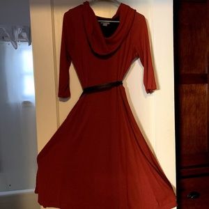 Laura Scott orange flare dress